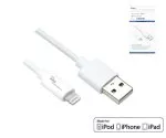 USB A to Lightning cable, white, DINIC box with Euro hole, 0.5m